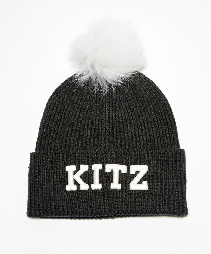 Kitz Beanie The Black mit Bommel